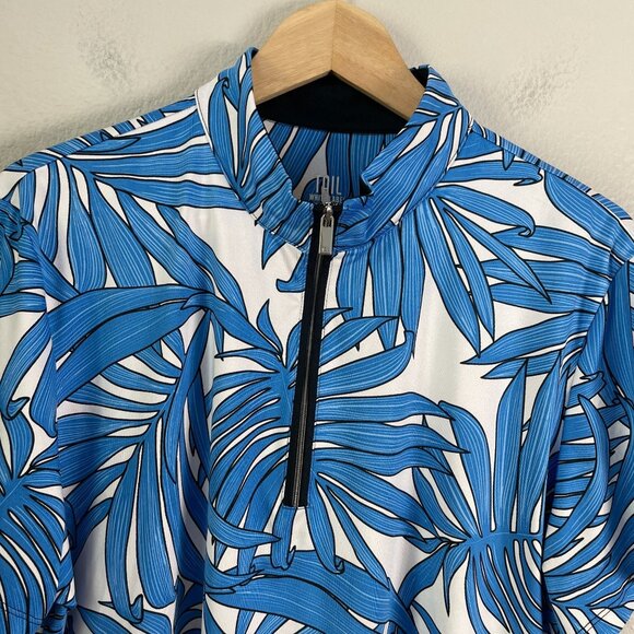 Tail White Label Womens Plus XXL Tropical Quarter Zip Top Short Sleeve UPF 50+ - Picture 7 of 9
